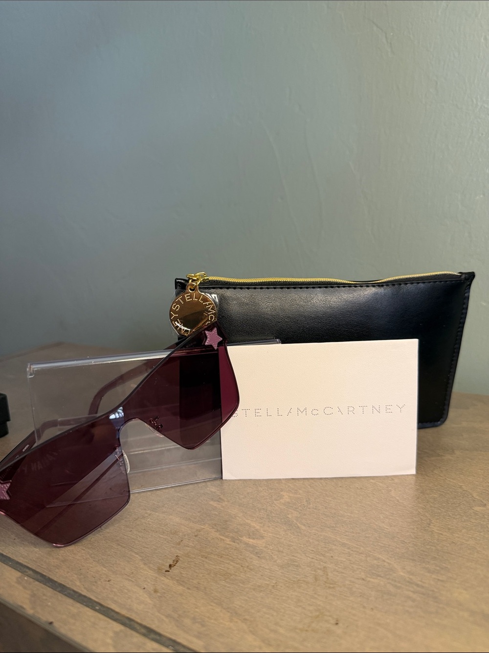 Stella McCartney Purple Star Shield Sunglasses SC0169S 002 - With Pouch & Cards